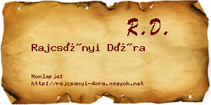 Rajcsányi Dóra névjegykártya